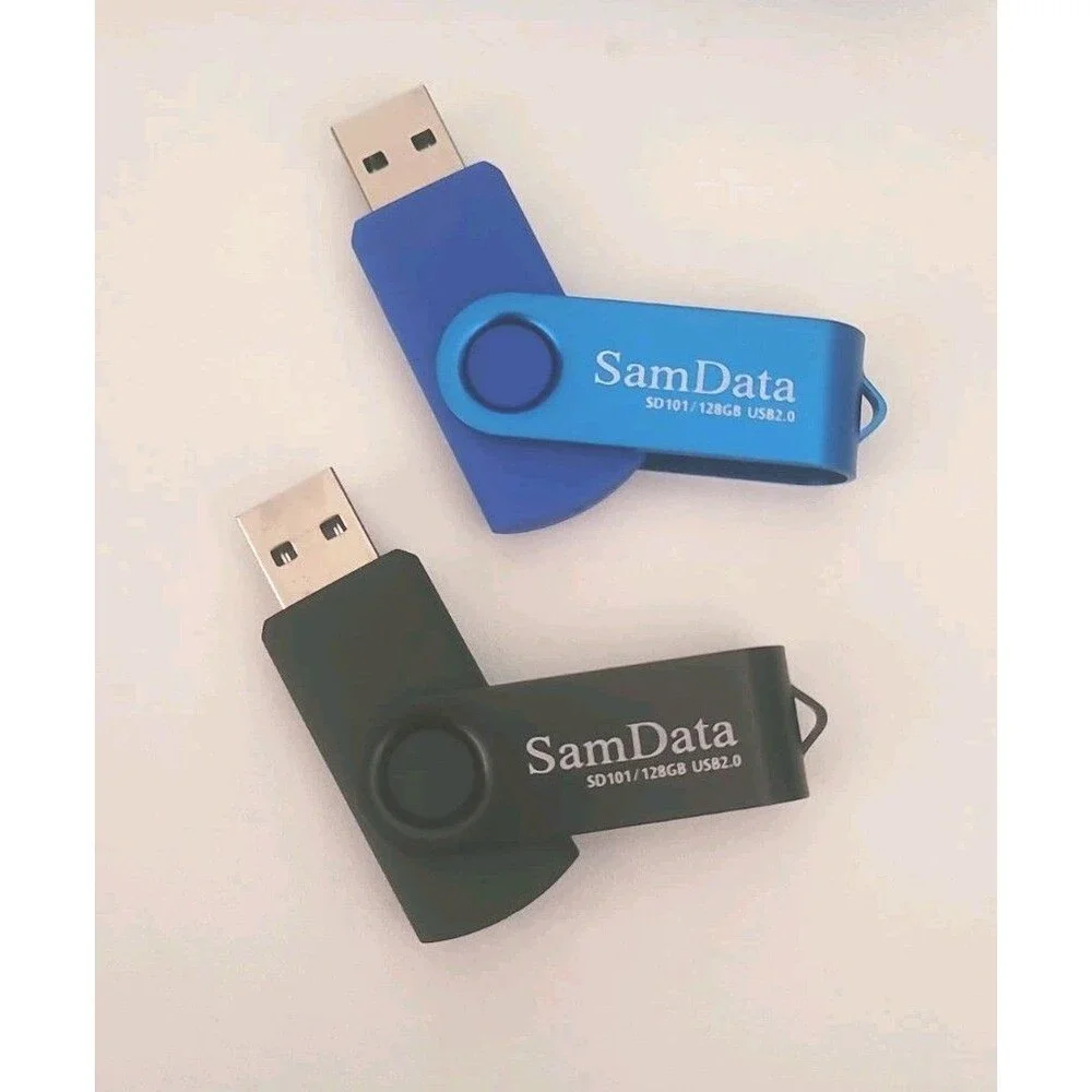 SamData 128GB Flashdrive 2pk, Black & Blue, NIB